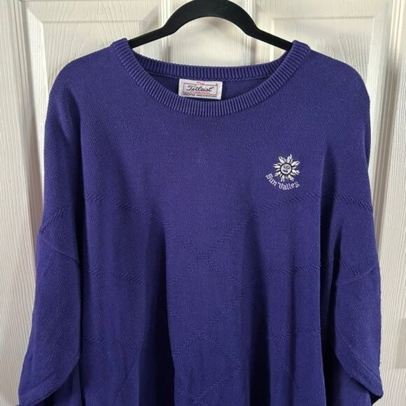Titleist Collection Made in Scotland Purple Vintage Sweater Sz Large - Picture 3 of 13